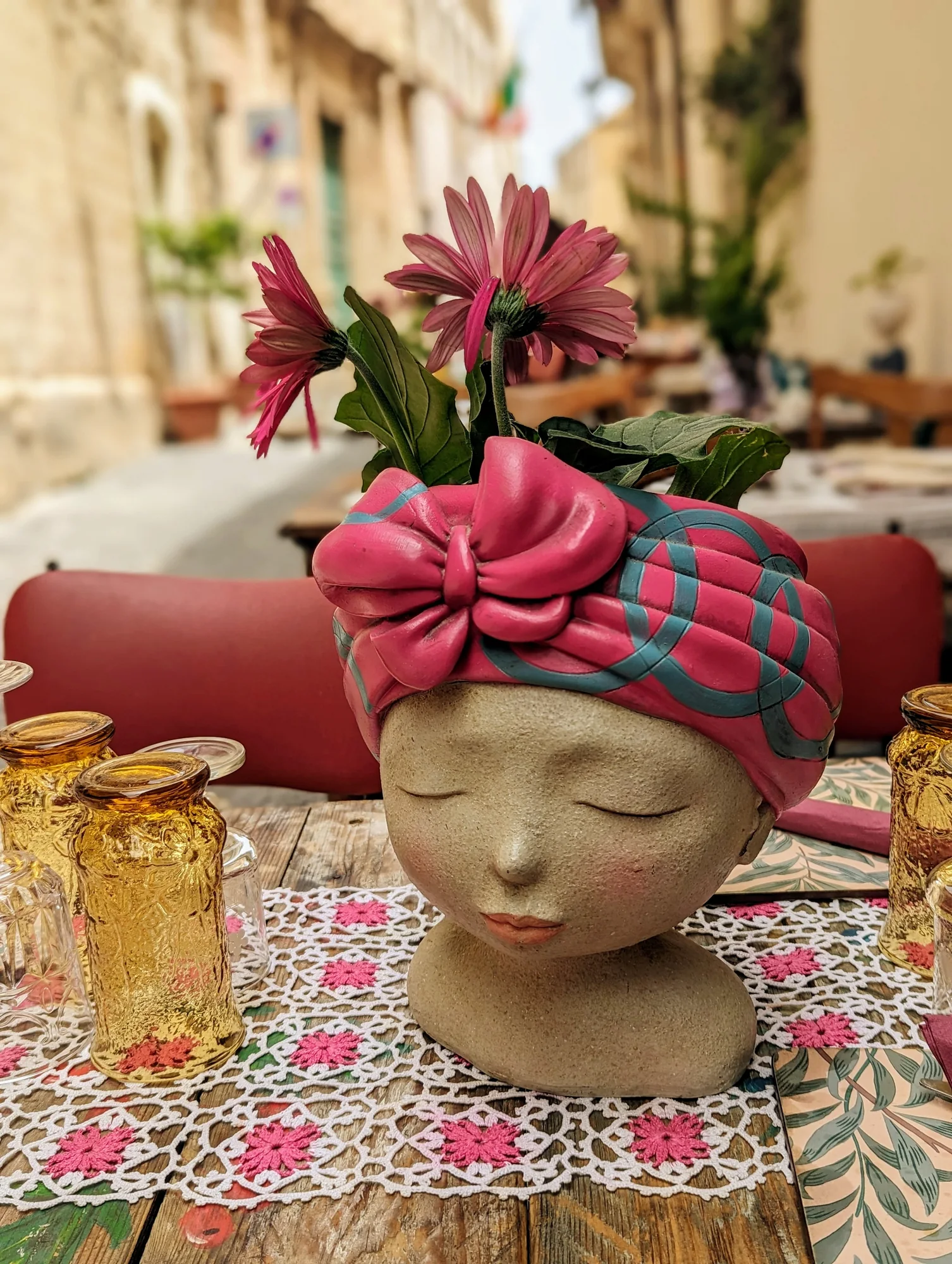 A table laid for lunch in Italy