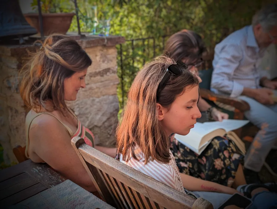 A literary interlude in the garden